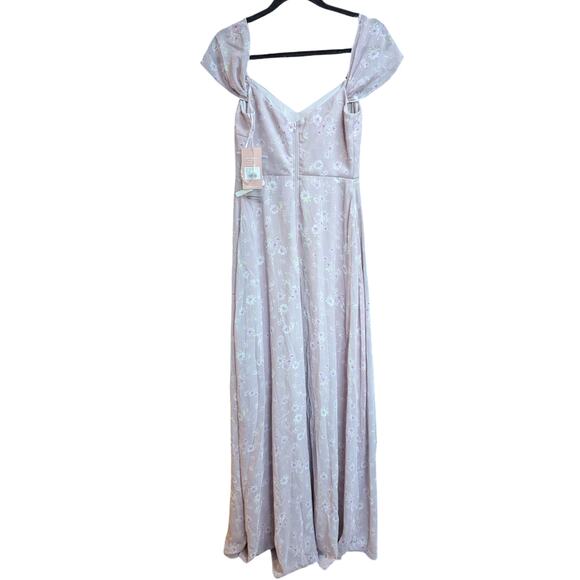 Birdy Grey Maxi Dress Devin Convertible Dress Purple Floral slit Extra Small - Picture 4 of 6